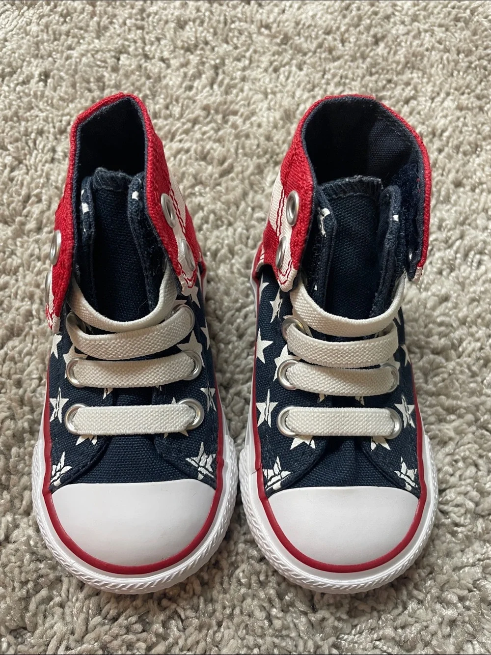 Converse Kids Red & White Striped All Star High-Tops